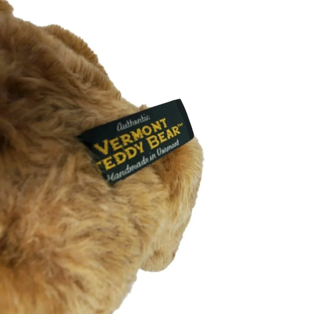 Vermont Teddy Bear Jointed Brown Plush with Bow‎ Tie and Collar 16 Inch Classic